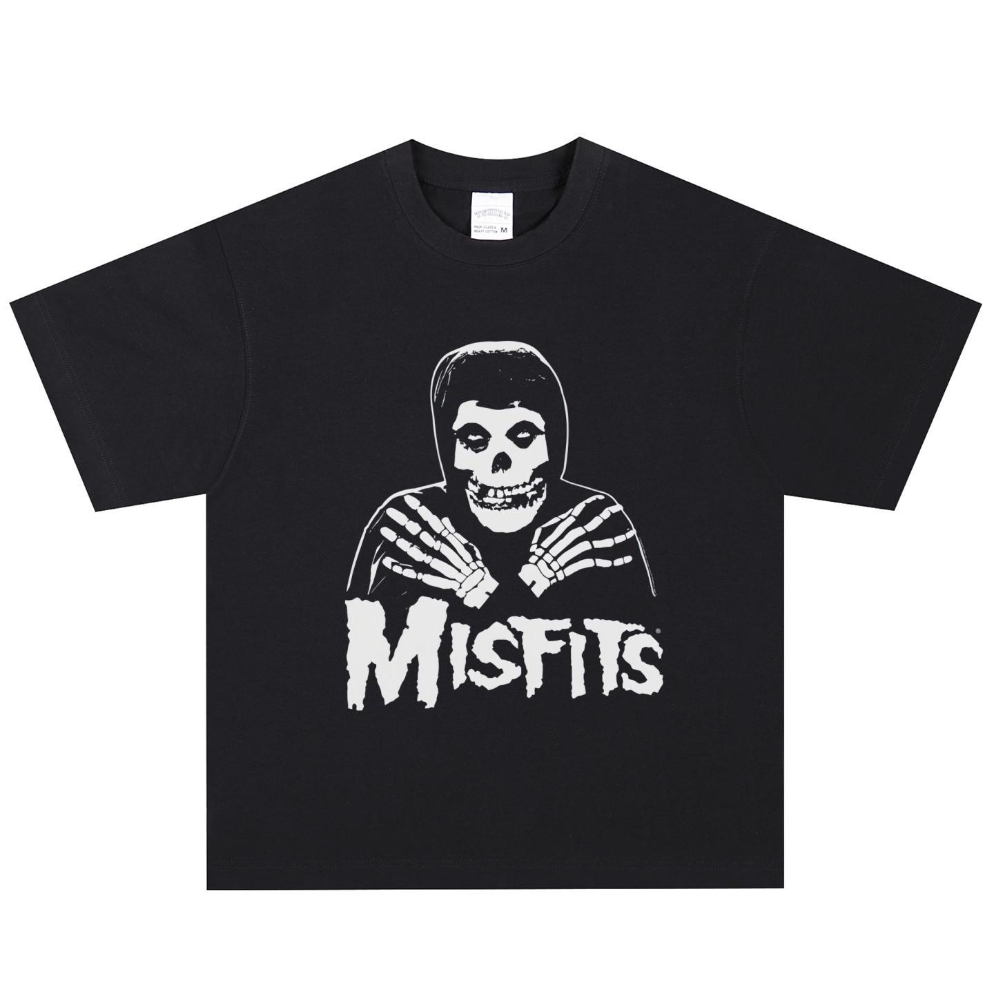 

Misfits Band Rock T-shirt, American Retro Street Cotton Short-sleeved Vintage 2XL