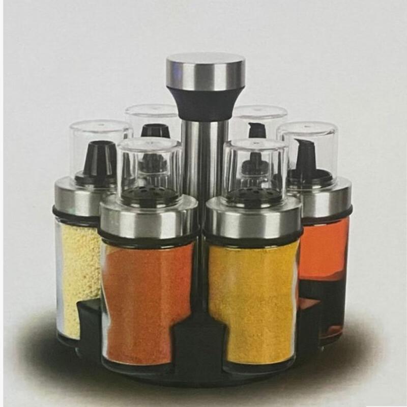 Rotating Glass Seasoning & Oil Dispenser Set