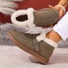 Women's Winter Boots - Slip-On Warm Shoes with Cushioned Insole, Brown & Fluffy Interior Lining - Non-Slip PVC Outsole for Cold Weather
