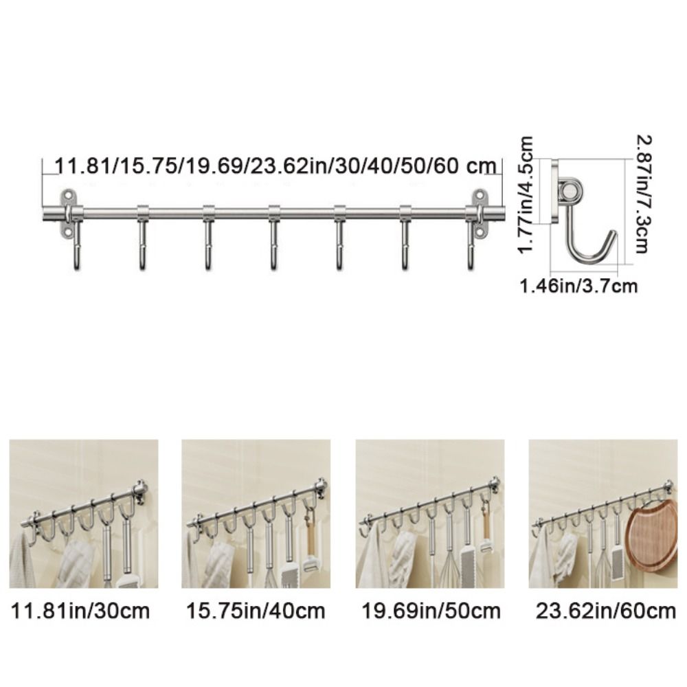 Wall Mounted Utensil Hanging Rack Space Saving Shovel Storage Rack Bathroom