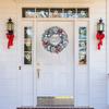Xmas Wreath for Front Door 15.7 Inch Snow Flocked Artificial Xmas Wreath with Red Berries and Pine Cones for Winter