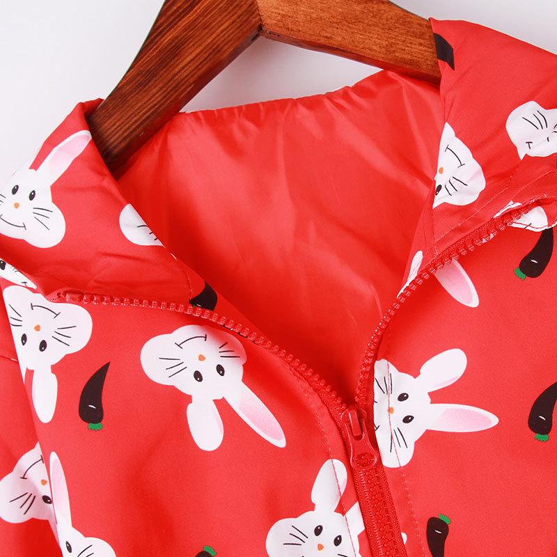 Children's Spring Girls Cartoon Jacket Zip Hooded Jacket