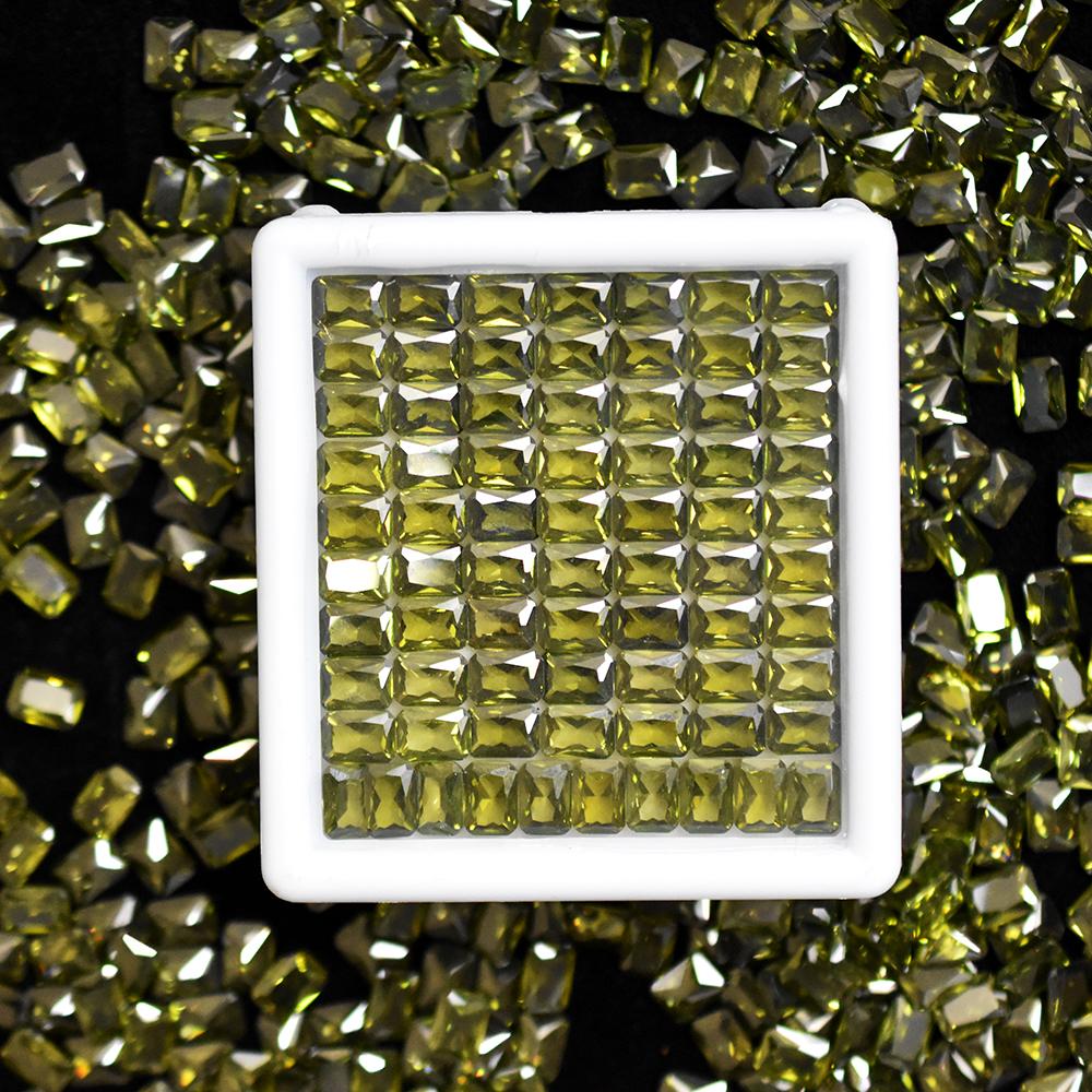 Lot Natural Green Sapphire 10.8ct Emerald Cut 7x5mm Certified Loose Gemstones