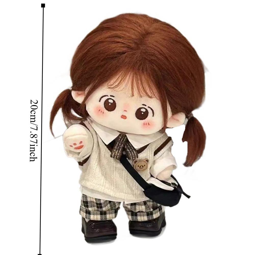 1 set School Uniform 20cm Cotton Doll Clothes Knitted Vest Plush Doll Clothes Doll Accessories