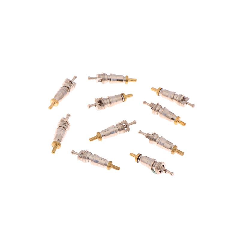 10Pcs Brass Valve Cores Replacement Ac Hvac/R Field Service Tool Refrigerant Valve Core Remover Removal Tool Havc