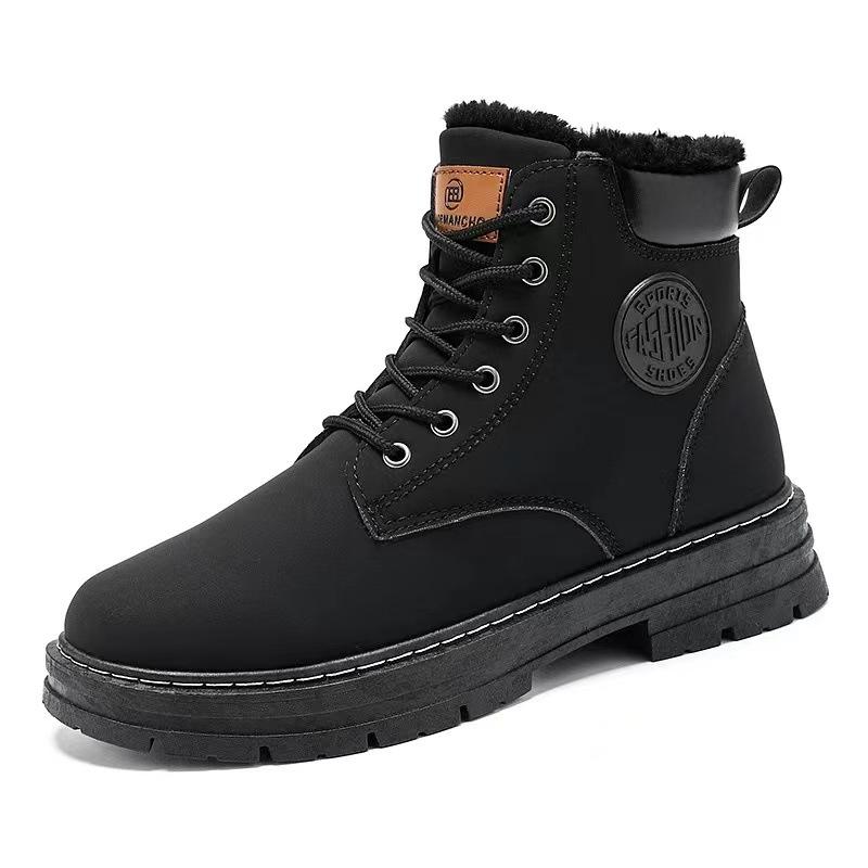 Pánské zimní vysoké boty Martin British tooling rhubarb boty pánské zesílené bavlněné boty sametové teplé sněhule