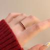 Vintage Red Alloy Rings for Women Gold Color Adjustable Ring Female Aesthetic Luxury Wedding Jewelry Gift