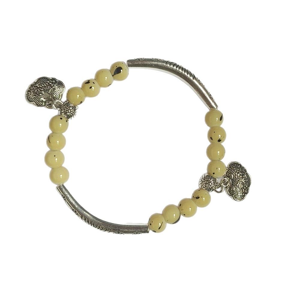 Neuer Chinesischer Ethnischer Stil Langlebigkeits-Schloss Perlen-Spleiß-Armband Herren- und Damen-Nischen-Design Vielseitiger Retro-Freundin Hand Schmuck