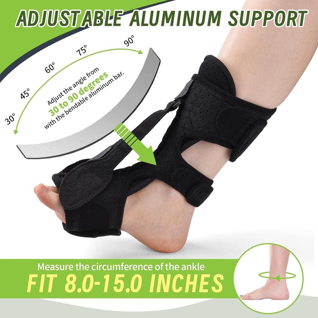 Kidoca Foot Splint for Plantar Fasciitis Relief & Achilles Tendonitis Support - Pain Relief for Foot Drop & Orthosis - Night Orthotic Brace with