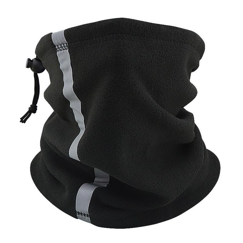 Polarfleece Wintermütze Winddichte Ski-Maske für Radfahren Nackengamasche Integriert Outdoor-Sport Warmer Pullover Sturmhaube black