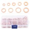 200pcs Copper Washer Gasket Flat Ring Seal Assortment Kit M5 M6 M8 M10 M12 M14