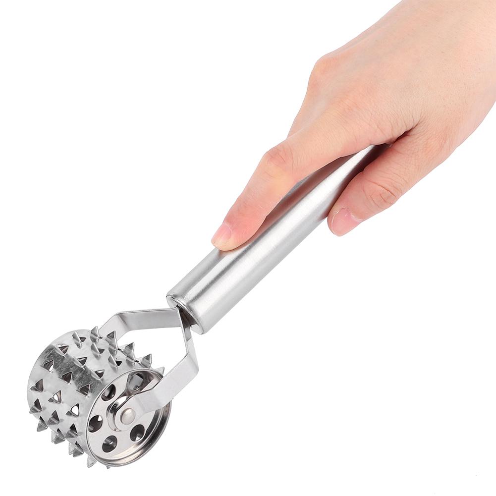 Stainless Steel Meat Tenderizer Roller Beef Steak Chicken Mallet Hammer Kitchen Tool