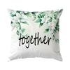 Watercolor Green Leaves Sweet Home Print Home Decor Pillowcase Bedroom Living Room Sofa Decoration Polyester Cushion Cover