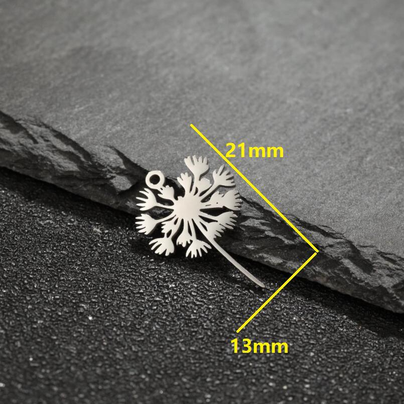 Stainless Steel Dandelion Pendant Necklace: Retro Forest Style with Preserved Flower