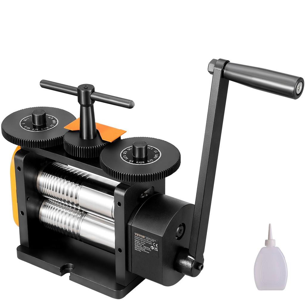VEVOR Laminatoio, Laminatoio per Gioielli da 2,24"/57 mm, 1: Rapporto di trasmissione 2, Laminatoio Multifunzione 3-in-1