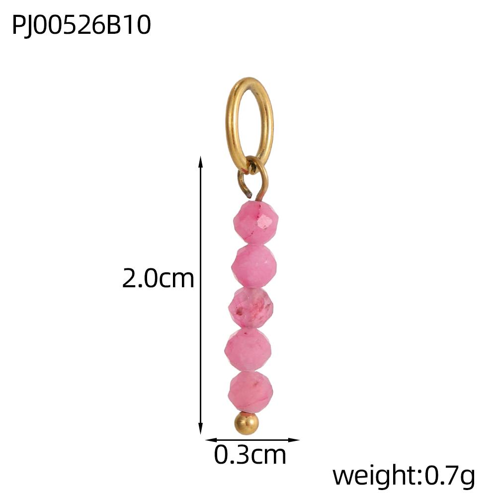 CARLIDANA2PCS Hot Sale Heart Colored Natural Stone Accessories Non Tarnish DIY Jewelry Plated Gold Stainless Steel Charm Pendant