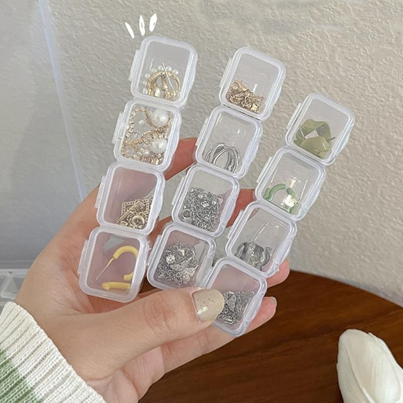 Stylish Jewelry Organiser with Compartment Transparent Case Plastic Storage Box For Earrings Necklaces Accessories