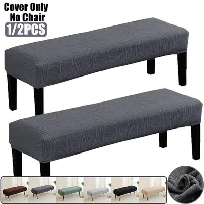 1/2Pcs Leaves Jacquard Bench Cover Rectangle All-Inclusive Stool Cover Elastic Long Bench Seat Case Furniture Protector For Home