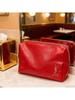 YSL Makeup Bag Storage Bag Toilet Bag Large Capacity Travel Portable Red 16 × 12 × 5cm