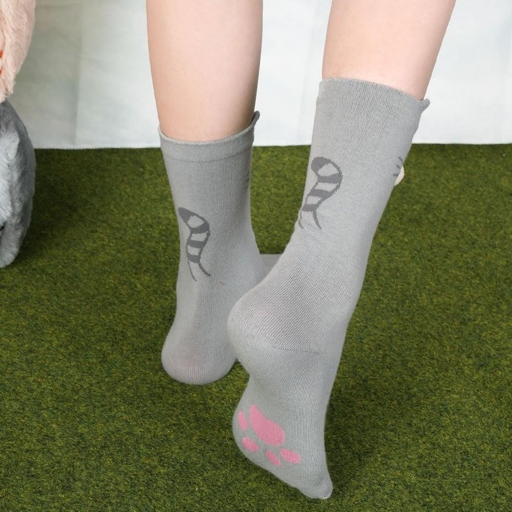 Elastic Calico Cat Socks Breathable Tuxedo Cat Socks Whimsical Pouty Kitty Socks All Seasons