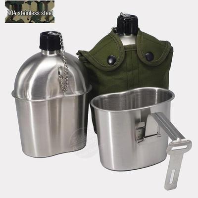 World War II Tactical Soldier's Lunch Box Set, Stainless Steel Kettle for Camping and Picnics