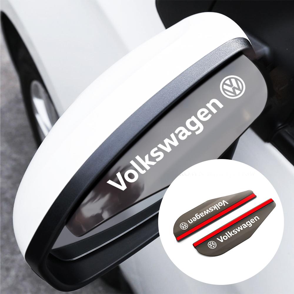 2Pcs Car Rear View Mirror Sticker Rain Eyebrow Auto Side Mirror Rain Proof Cover For VW Passat Jetta Golf Touran Beetle Polo ze9