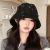 Little Fragrant Style Cute Flower Fisherman Hat for Women In Autumn and Winter Windproof Face Small Pot Hat Korean Versatile Sweet Bucket Hat