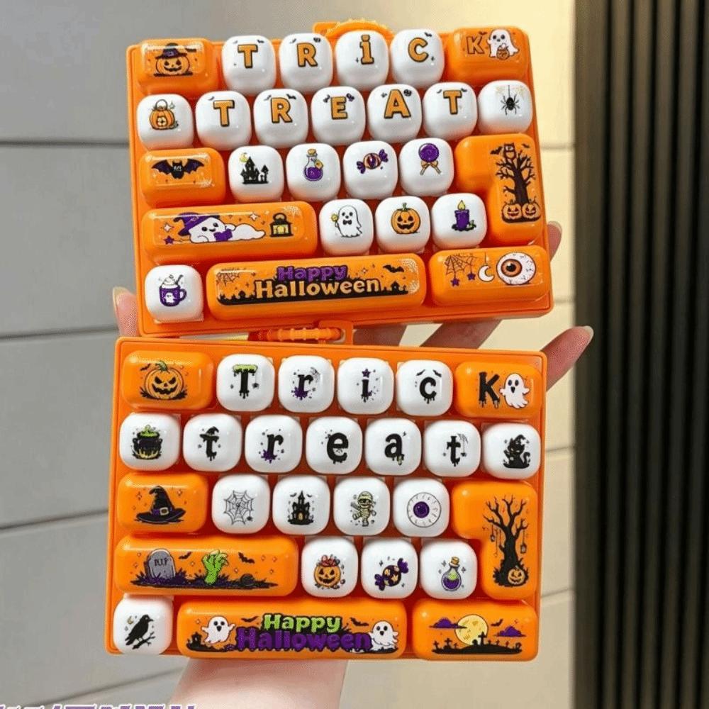 26 Key Decompression Button Toy Cute Design Halloween Keyboard Keychain Popular Pendant
