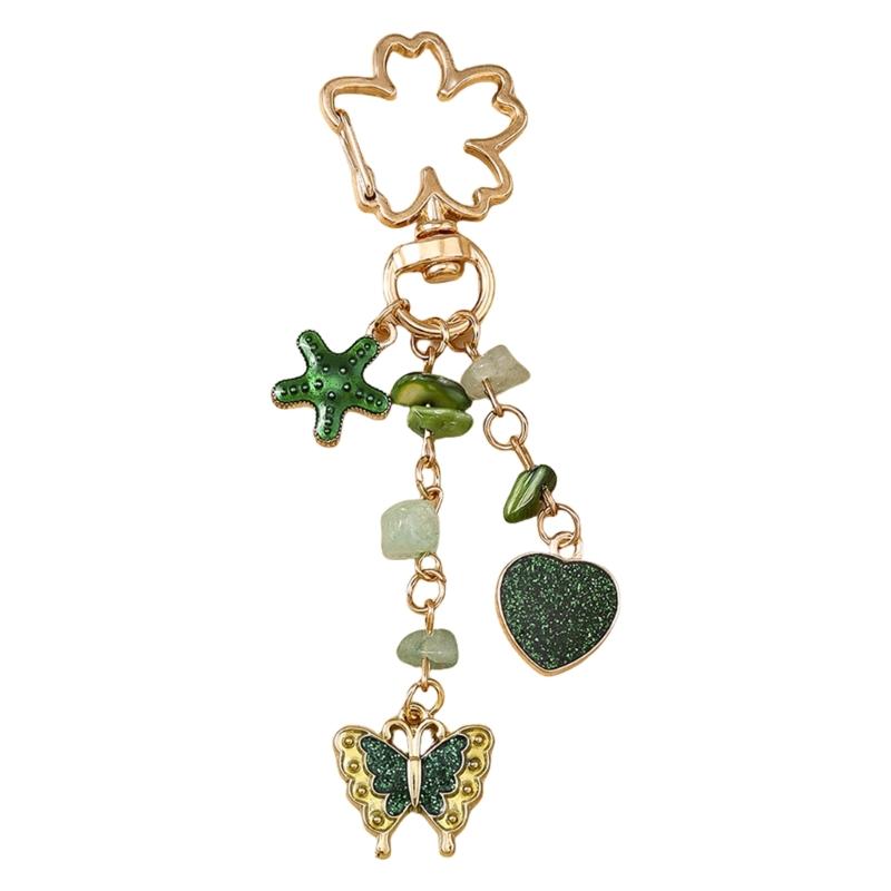 Elegant Floral Letter Keychain for Handbags Backpacks and Keys Sturdy Alloy Enamel Letter Charm Jewelry Accessory