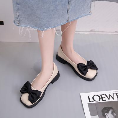 Damen Schleife Mary Janes Schuhe Lässige High Heels Schuhe 2025 Neu Eckige Zehenpartie Lolita Sandalen Mode Walking Slipper