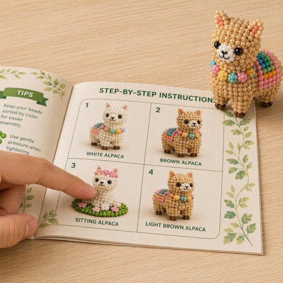 Animale con Perline 3D Carino Kit Fai da Te con Perline Rana Alpaca