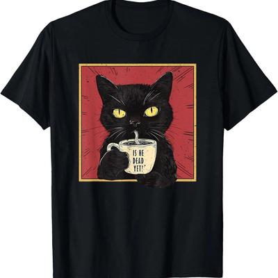 Funny Cat Vintage Graphic Tee T-Shirt Unisex Mens Womens Cool Gift Idea
