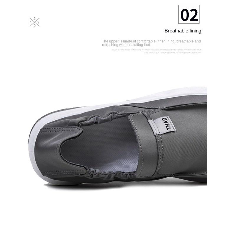 Men's Slip-on Thin Breathable Casual Shoes Flat Cloth Shoes Trend All Match Sports Board Shoes