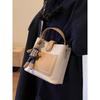 Single shoulder small bag women's spring new high-end texture fashion design messenger bag retro portable bucket bag