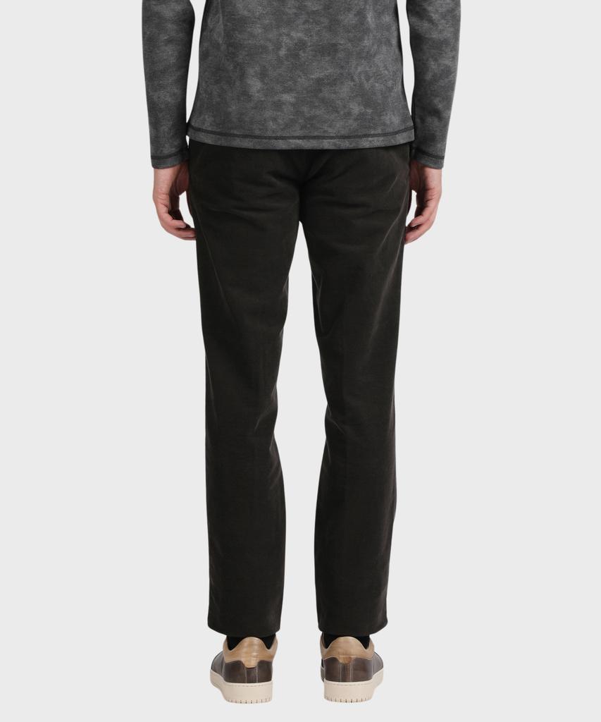 PANICALE Dark Brown Regular Slim Fit Textured Cotton Pants