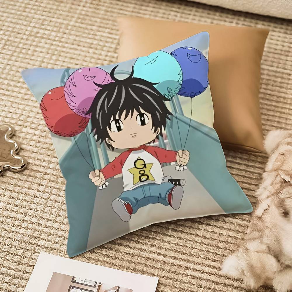

Cute Anime K-Kotaro Lives Alone Pillow Case Anti-dustmite Invisible zipper Sofa Bed 12x12Inch