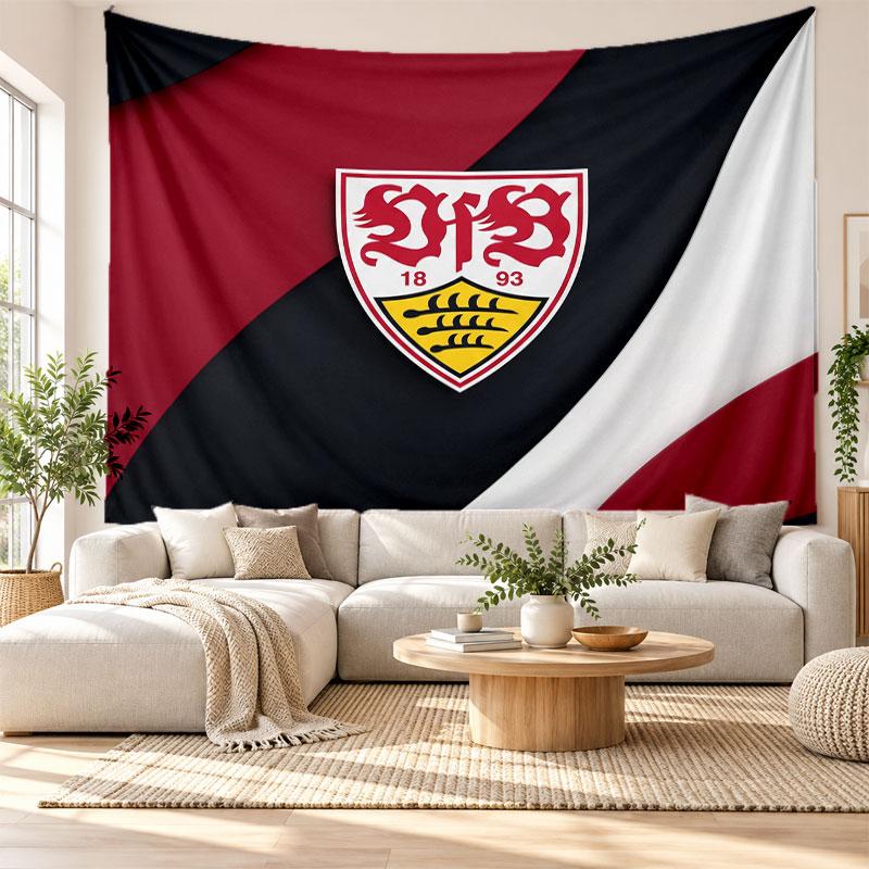 VfB Stuttgart Football Wall Tapestry, Soft Fabric Wall Hanging, Decorative Backdrop For Bedroom Home Wall Art