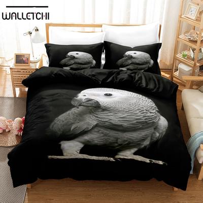 Parure de lit Perroquet Africain Imprimé 3D Housse de couette en duvet avec taie d'oreiller Double Simple King Anime Imprimé 3D My Dress-U