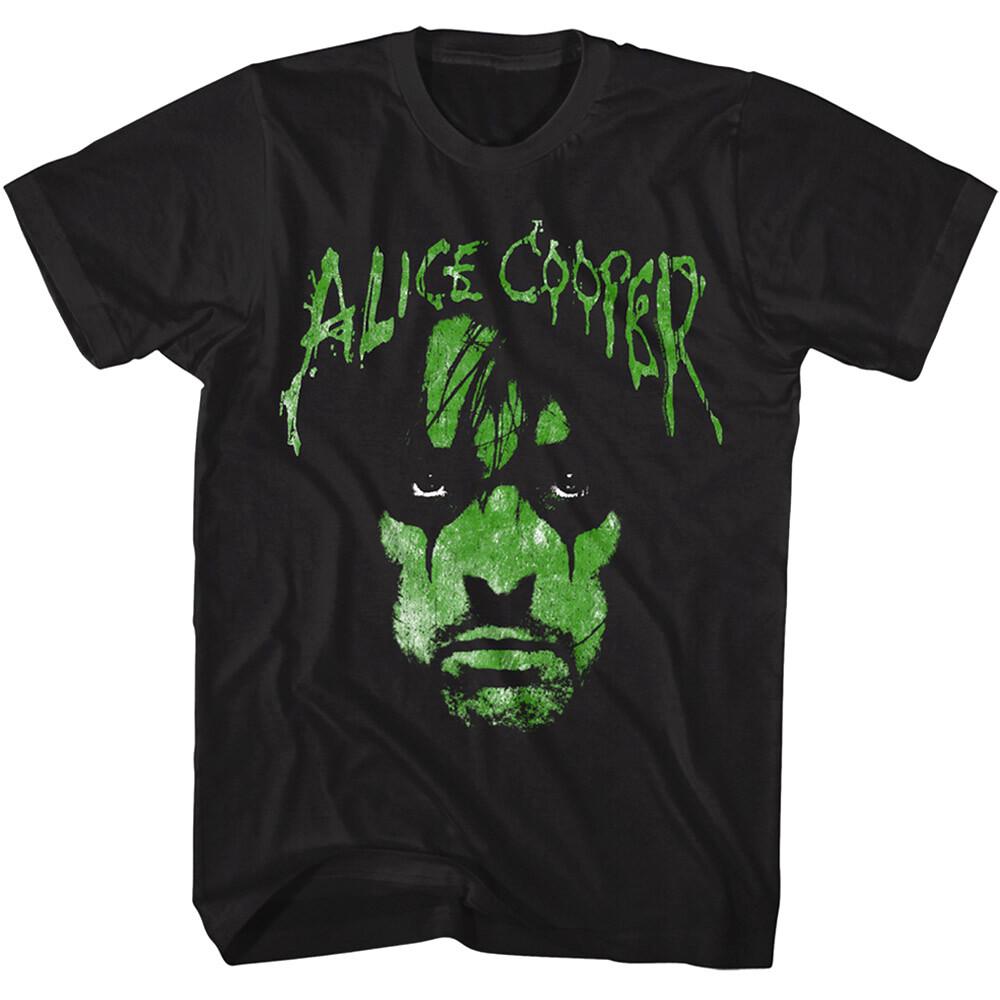 Alice Cooper Alien Face Men T Shirt Green Rock Legend Concert Tour Merch XL