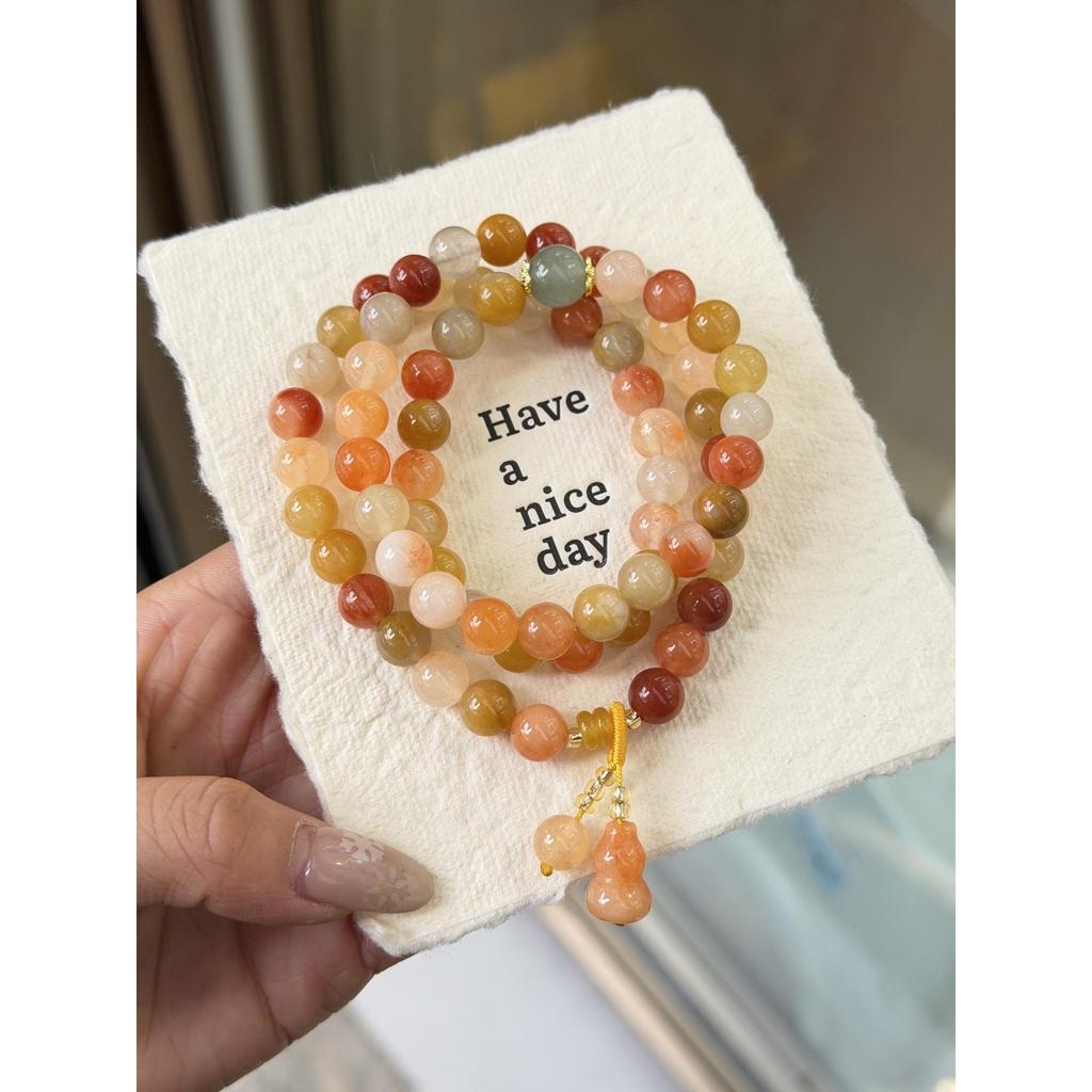 Multi Styles Natural Crystal Beaded Bracelets, Handmade Gemstone Stretch Bracelet for Women