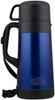 Pearl Metal Water Bottle 1500ml with Cup Wide Mouth Double Stainless Steel Bottle Octave Blue HB-1745