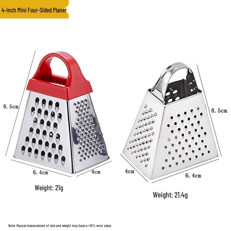 Stainless Steel 4-inch Mini Four-Sided Multi-functional Grater for Ginger and Cheese