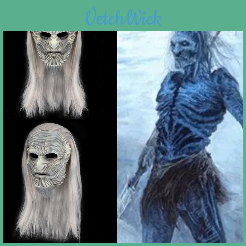 Furchterregende Halloween-Maske aus hochwertigem Latex, Design des Weißen Wanderers aus Game of Thrones