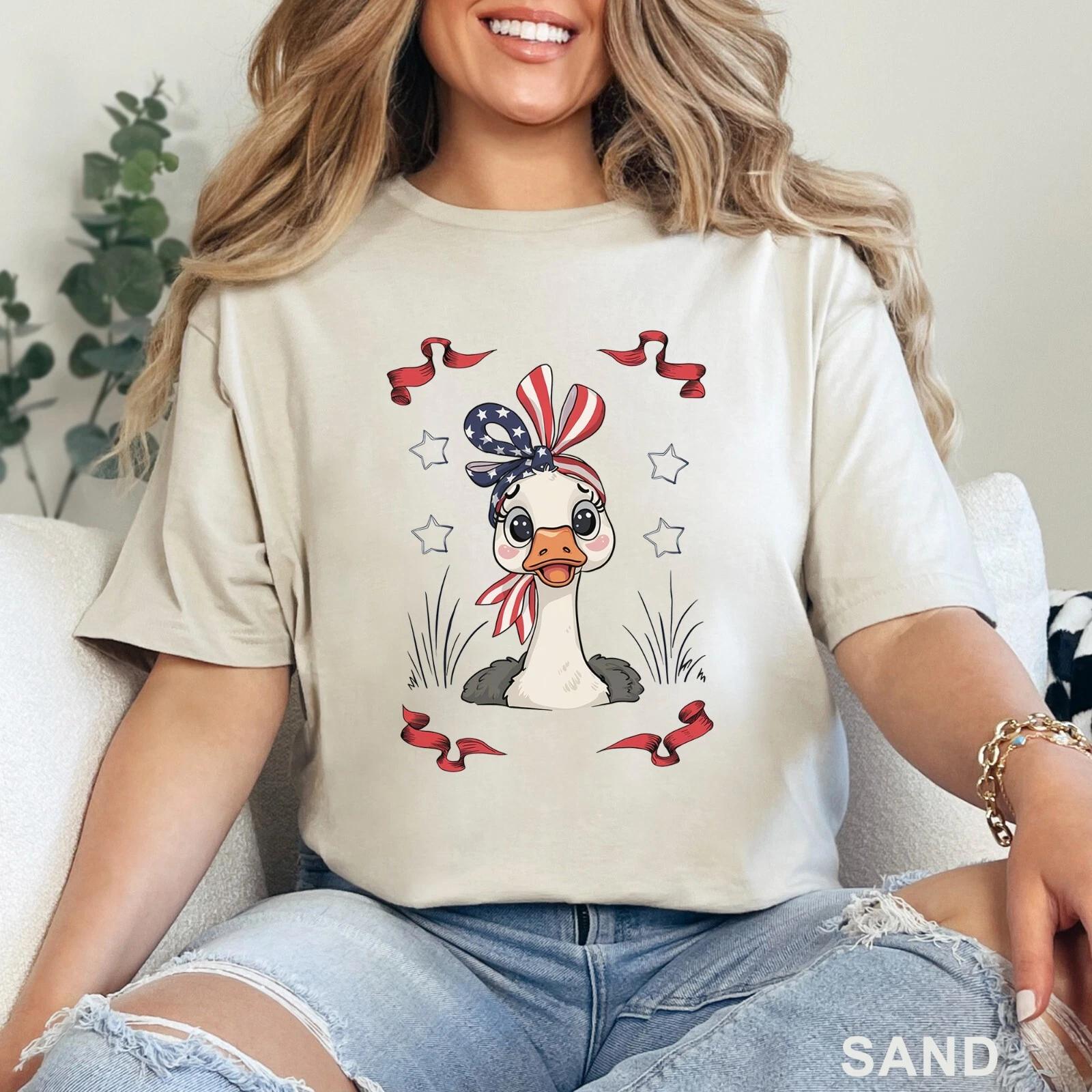 Fourth of July Tee, Patriotic Shirt, July Fourth Goose Shirt, 203230 2XL