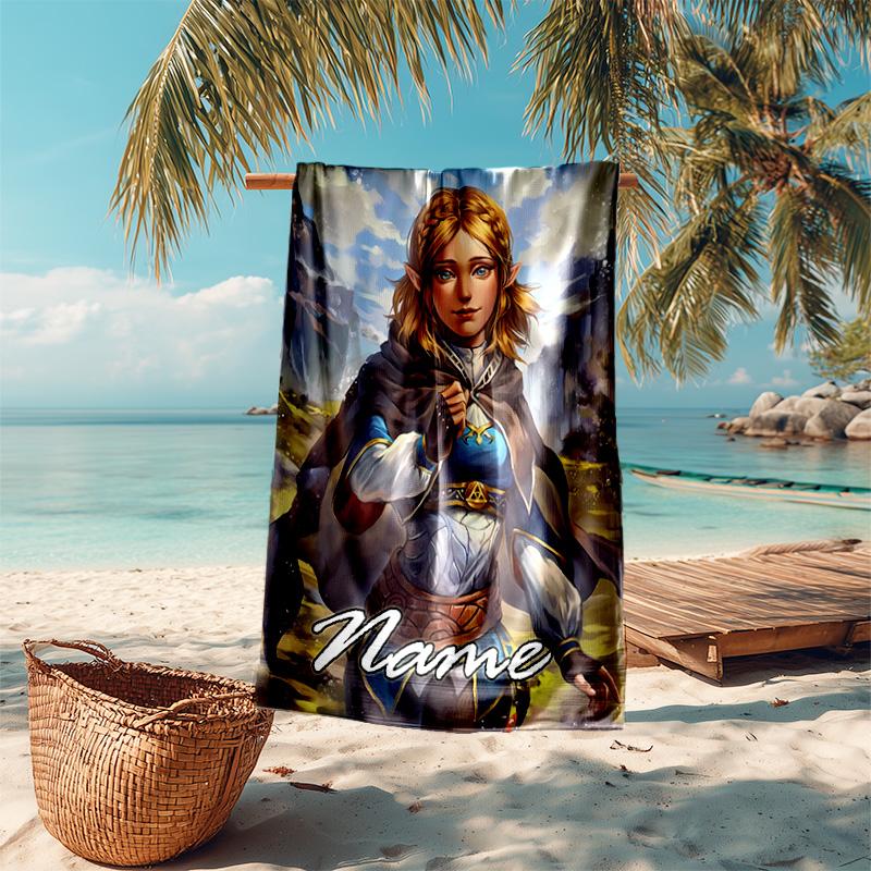 Personalized customized proof beach towel with The Legend of Zelda Breath of the Wild pattern - soft, absorbent,quick-drying,perfect swimming,camping&