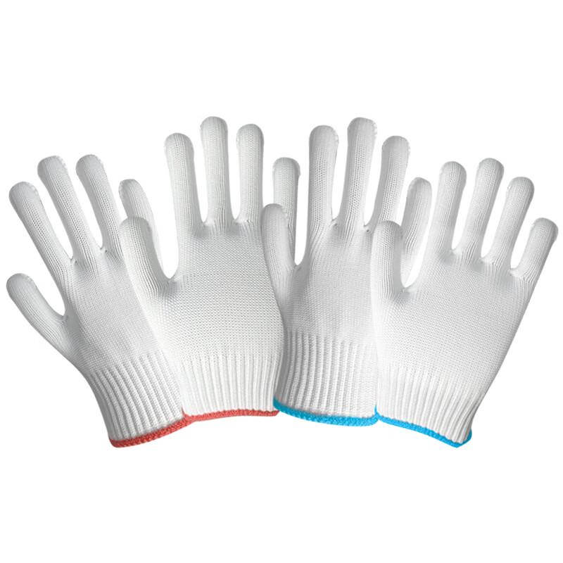 Thickened White 10-Gauge Nylon Work Gloves