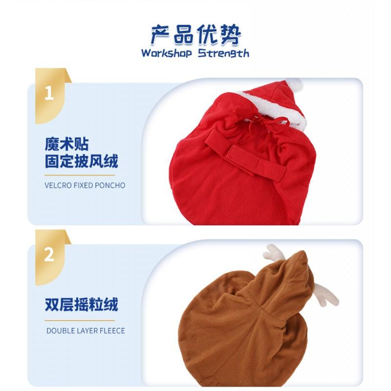 Pet Christmas Cape Sweater Cats Dogs Soft Fleece Shawl Hairless Warm Winter Clothing
