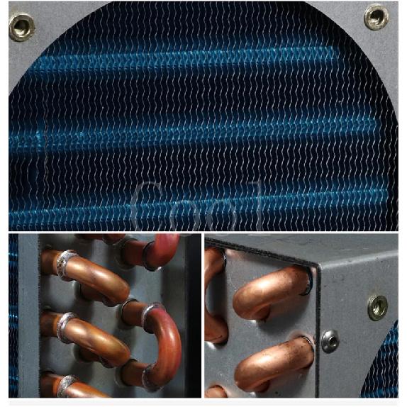Refrigerator condenser radiator with fan small air-cooled cooling universal copper tube fin-type freezer radiator 120*120 fan