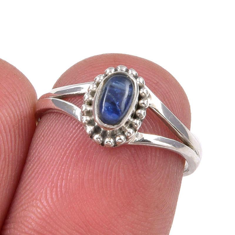 

Natural Kyanite Gemstone Handmade 925 Sterling Silver Jewelry Ring Size 6 p9T73