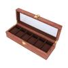 Caixa Estojo para Guardar Relógios 6 Compartimentos Organizador de Exibição de Relógios de Luxo para Armazenamento de Joias